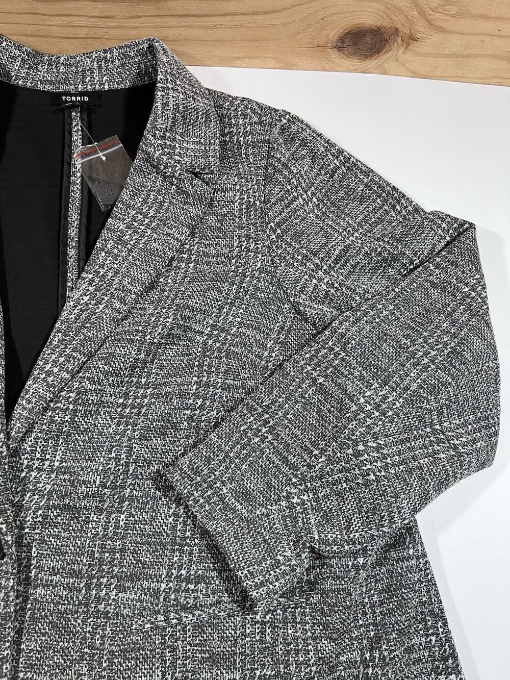 Torrid Gray Black Marled Knit Blazer Jacket Button Front Career Plus Size 3 NWT - Picture 4 of 9